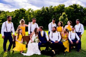 No matter how big your bridal party is, even a group of 10, dawned in yellow dresses and white shirts with suspenders, you know they each deserve a wedding photography experience like yours.